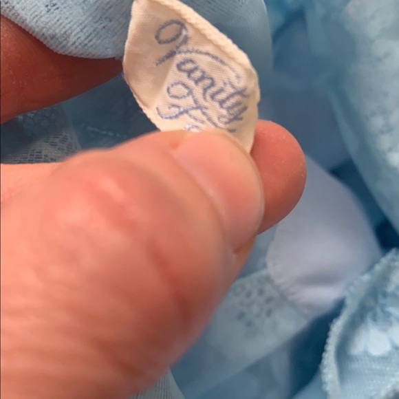 Vintage Vanity Fair Blue Lace Trim Slip Dress - Picture 9 of 10